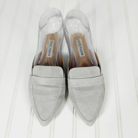 Steve Madden Gray Suede Flavor Flat Mule F922 - Picture 2 of 14